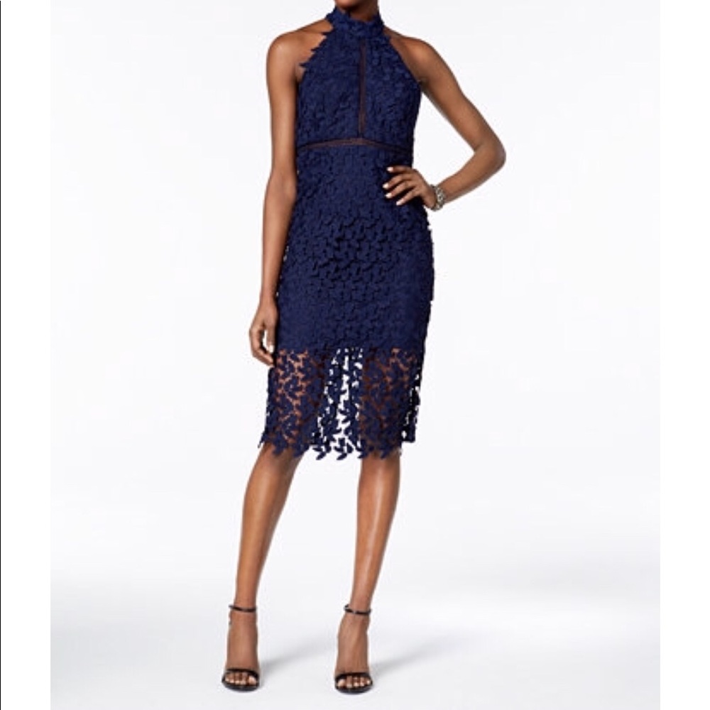 Bardot Navy Halter Dress